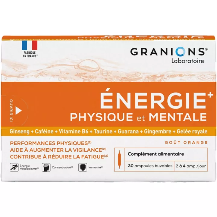 Énergie+ Physique et Mentale Granions 30 ampoules