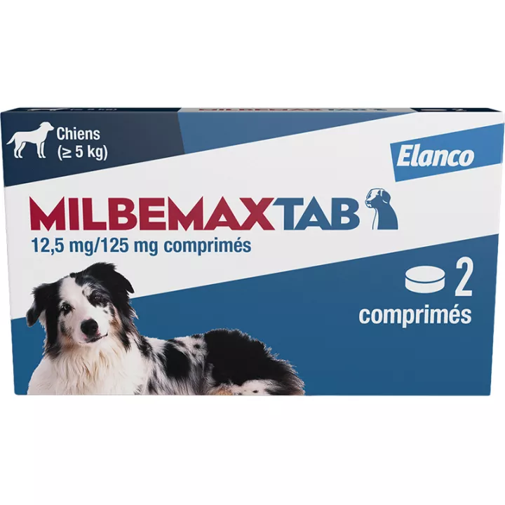 MilbemaxTab Vermifuge Chien +5kg 2 comprimés Elanco