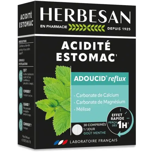 HERBESAN - Acidité Estomac Adoucid Reflux - 30 Comprimés