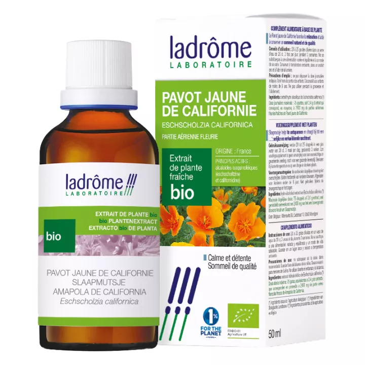 Ladrôme Extraits de Plante Fraîche Bio Pavot Jaune de Californie 50 ml