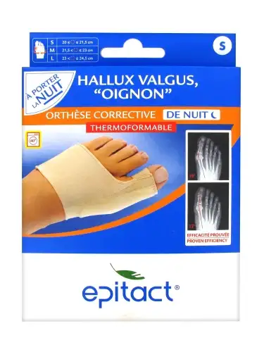 EPITACT Orthèse Corrective Nuit Hallux Valgus "Oignon" (Taille S)