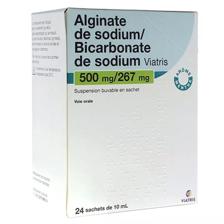 Alginate de Sodium/Bicarbonate de Sodium Viatris 24 sachets