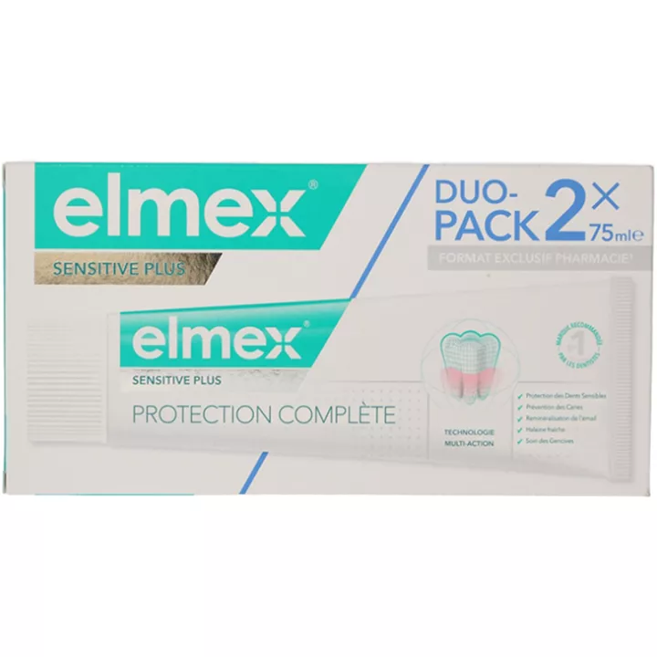 Elmex Sensitive Plus Dentifrice Protection Complète 2 x 75 ml