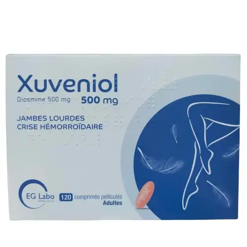 Xuveniol Diosmine 500mg - Jambes Lourdes & Crise Hémorroïdaire - 120 comprimés
