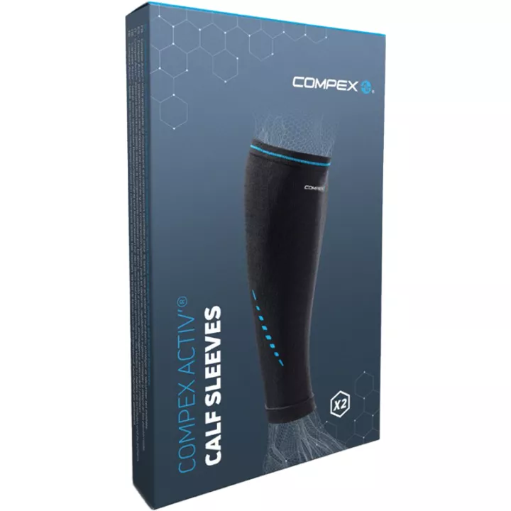 Compex-Activ-Calf Sleeves Manchons de Contention Sportive pour Mollets