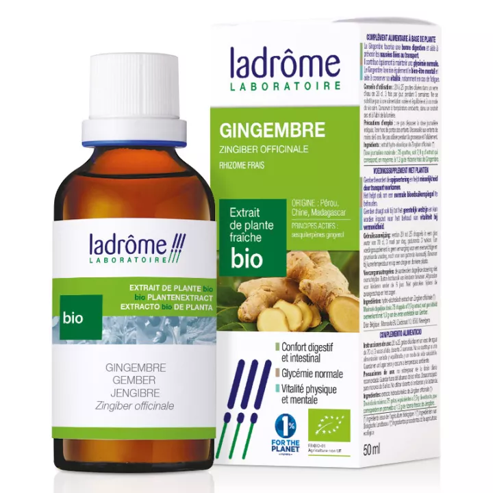 Ladrôme Extraits de Plante Fraîche Bio Gingembre 50 ml