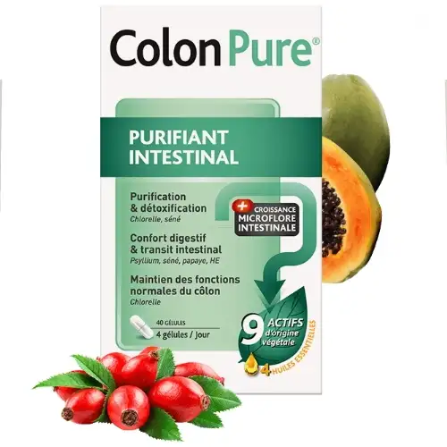 COLONPURE Transit intestinal détox (40 gélules) sans dioxyde de titane