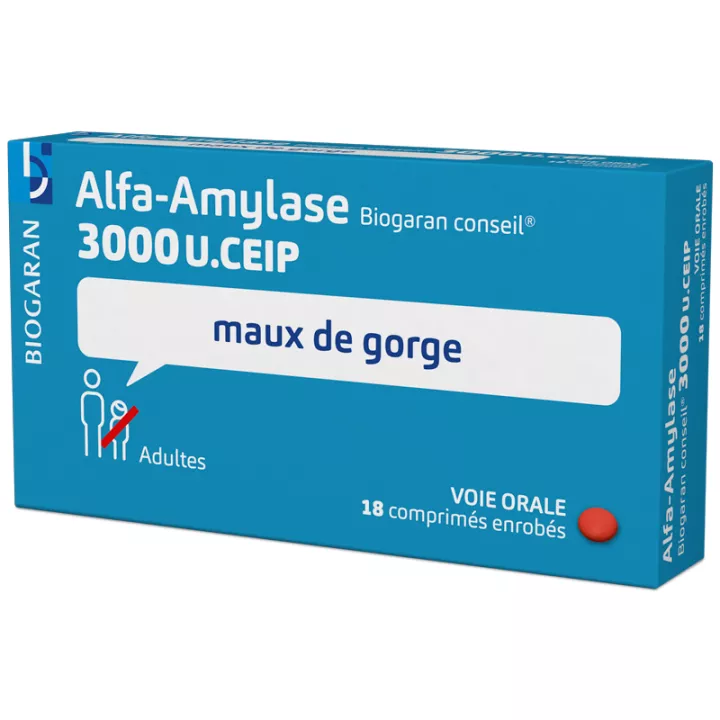Alfa-amylase 3000 UI Biogaran Conseil 18 comprimés