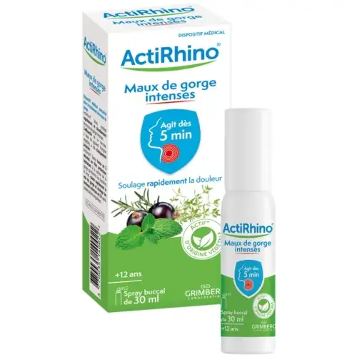 ACTIRHINO - Spray Buccal 30ml - Maux de Gorge Intenses