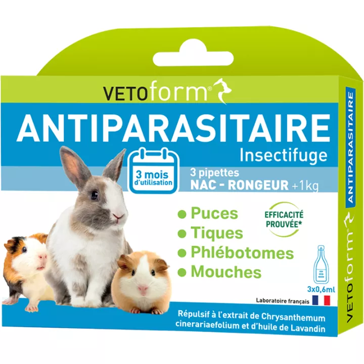 Vetoform Antiparasitaire Insectifuge NAC - Rongeurs pipettes