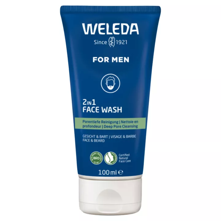 Weleda For Men 2 En 1 Face Wash Visage et Barbe 100 ml