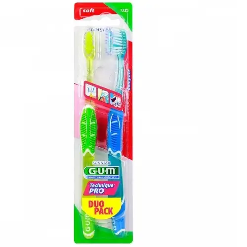 GUM Brosse à dents Technique Pro Souple 1525 (Lot 2 brosses à dents)