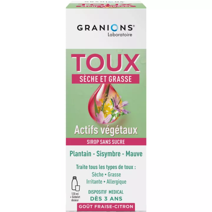 Sirop Toux Sèche & Grasse Fraise Citron Granions 120 ml