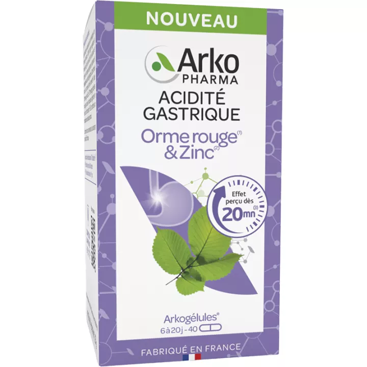 Arkogélules Orme Rouge & Zinc Acidité Gastrique