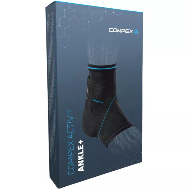 Compex-Activ-Ankle+ Chevillère de Contention Sportive avec Sangles