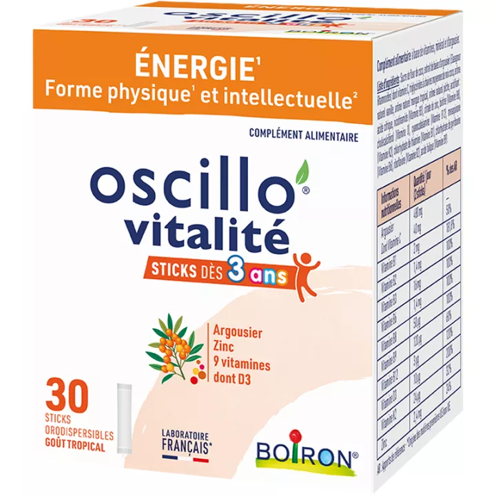 Boiron Oscillo'Vitalité Enfants 30 sticks orodispersibles
