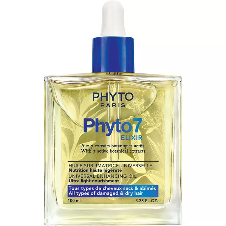 Phyto 7 Elixir Huile Sublimatrice Universelle Cheveux Secs & Abimés 100ml