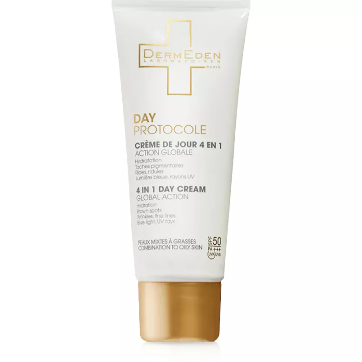 DermEden Day Protocole Crème de Jour 4 en 1 spf50 Peaux Mixtes 50 ml