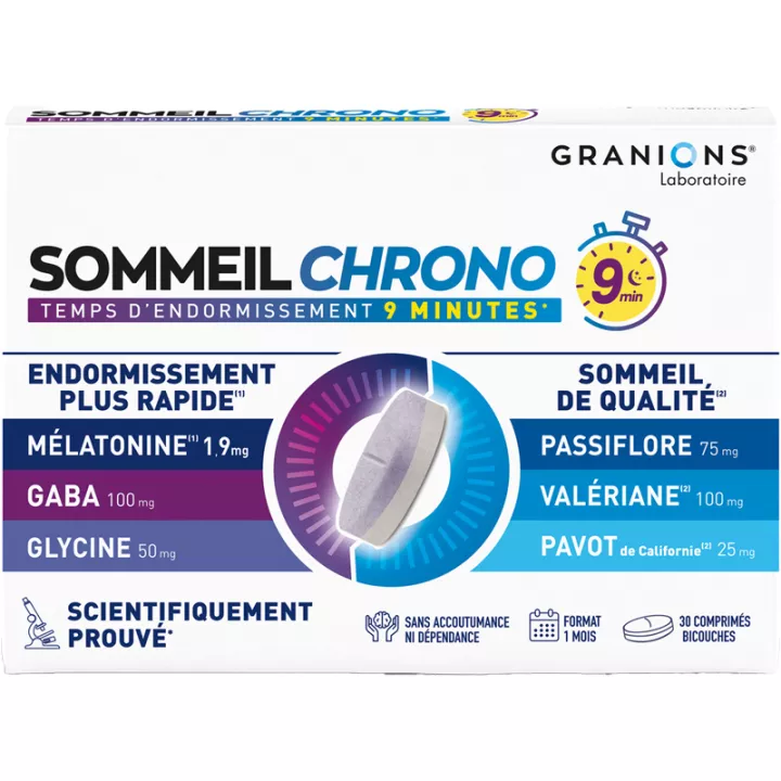 Sommeil Chrono 9 minutes Granions 30 comprimés