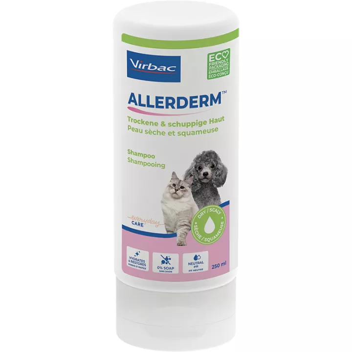 Allerderm Shampooing Peau Sèche Squameuse Chat & Chien 250ml