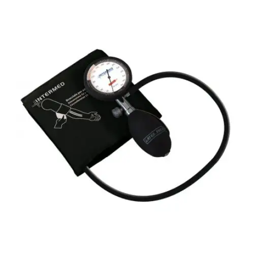Couleur noire de mesure de tension artérielle de sphygmomanomètre anti-choc anéroïde d'Intermed