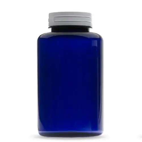 Bouteille en verre Pet bleu avec bouchon et joint 100 ml
