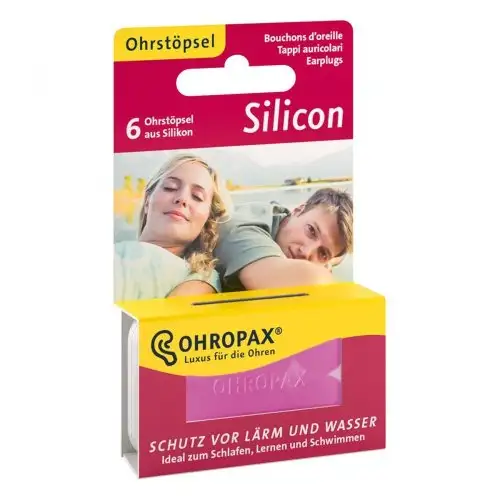 Sofarco Ohropax Bouchons d'oreilles en silicone 6 pièces