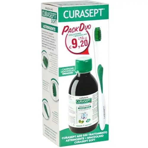 Curasept Ads 0,20 Bain de Bouche Traitement Astringent 200 ml + Brosse à Dents