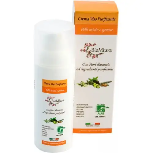 BioMiura Crème Visage Purifiante Pour Peau Mixte Et Grasse Aux Fleurs D'Oranger 50 ml