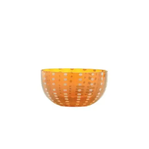 Safran Bol Verre Orange Perles 2 Pièces