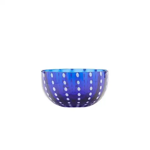 Safran Bol Verre Perles Bleues 2 Pièces