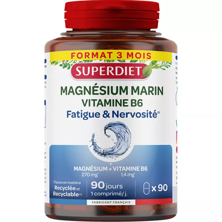 Superdiet Magnésium Marin B6 90 Comprimés
