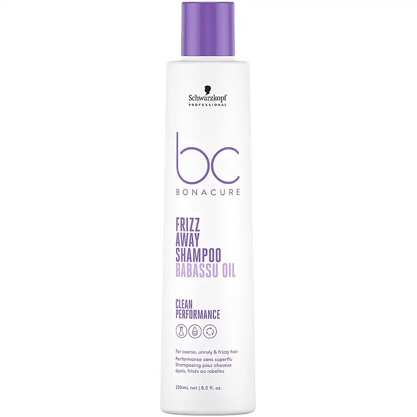 BC Bonacure Frizz Away Shampooing anti-frisottis pour cheveux rebelles, épais et frisés 250 ml