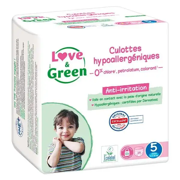 Love & Green Culottes Apprentissage T5 (12 - 18 kg) Hypoallergéniques x 29