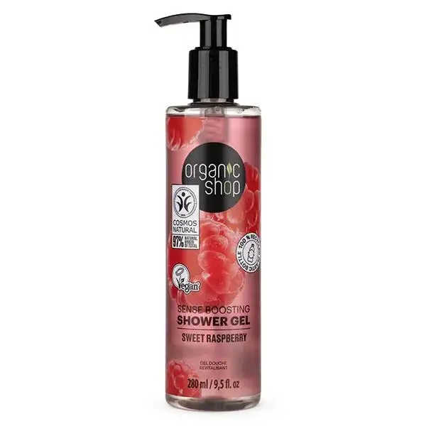 Organic Shop Gel douche revitalisant Framboise Vegan Naturel 280ml
