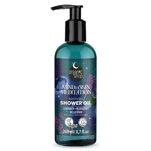 Organic Shop Huile de Douche Apaisante Lavande, Myrtille et Mélatonine 260ml