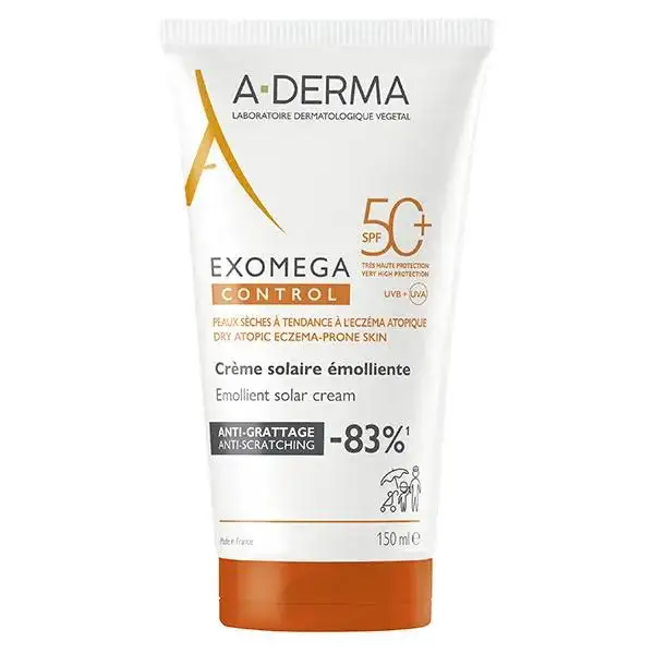 A-Derma Exomega Control Crème émolliente anti-grattage SPF50+ 150ml