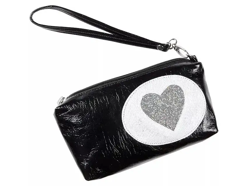 Paname-paris Trousse Make-Up Lamée Coeur Argent