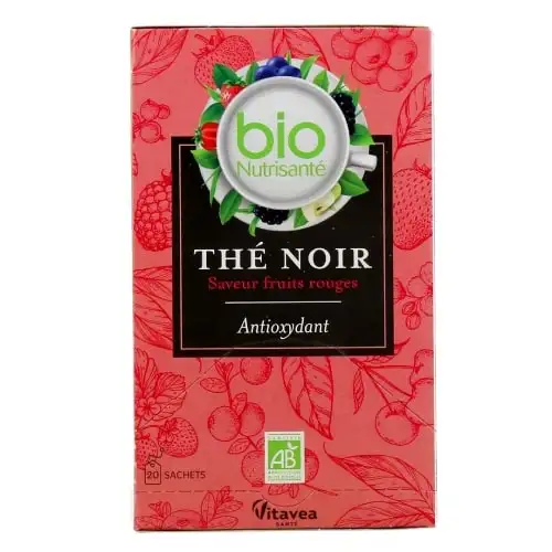 BIO NUTRISANTE - Thé Noir BIO Antioxydant - Saveur Fruits Rouges - 20 Sachets