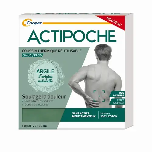 COOPER - Actipoche Argile Dos Et Ventre - 1 coussin 20x30cm