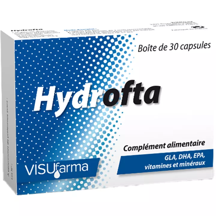 Visufarma Hydrofta Santé des Yeux GLA DHA EPA Vitamines & Minéraux 30 capsules