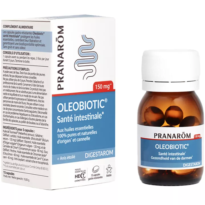 Pranarom Digestarom Oleobiotic Santé Intestinale 15 capsules