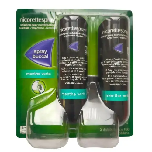 NICORETTE SPRAY Menthe Verte 1mg/dose Lot de 2 (150 doses x2)