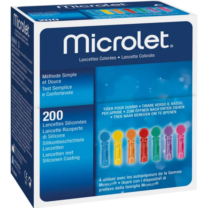 Microlet Lancettes Colorées x200