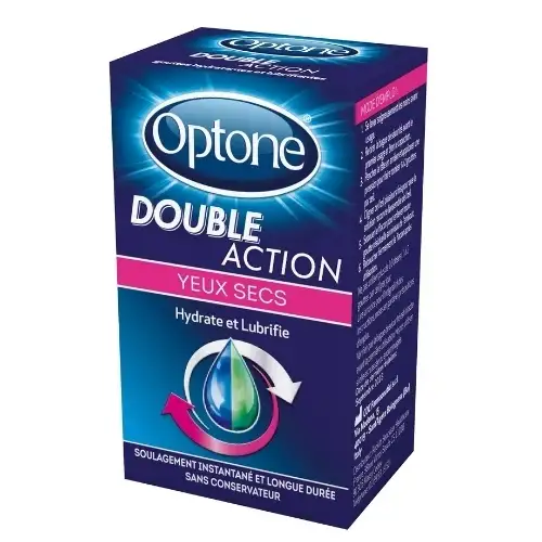OPTONE DOUBLE ACTION Gouttes oculaires Yeux Secs (10ml)
