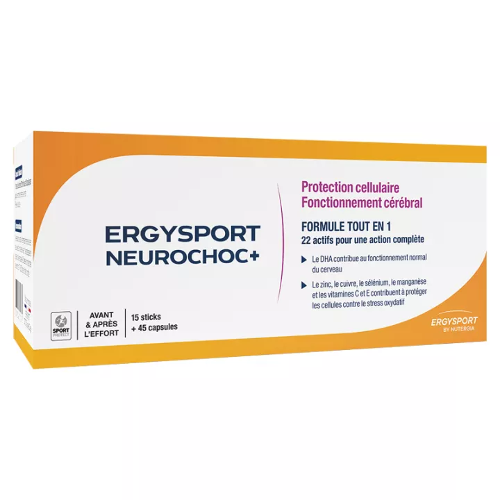 ErgySport Neurochoc+ Choc à la tête 15 sticks et 45 capsules*