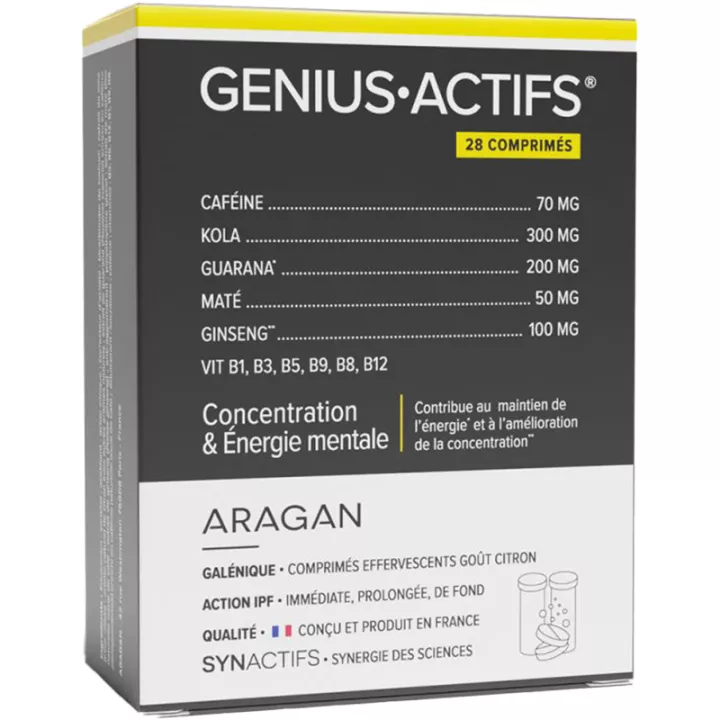 Synactifs GeniusActifs Concentration & Énergie Mentale comprimés effervescents