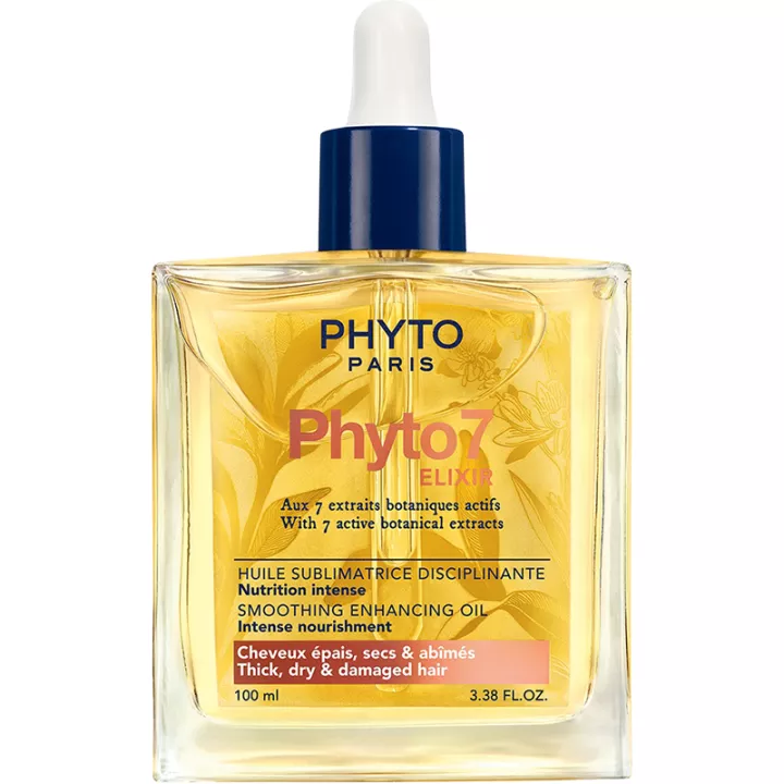 Phyto 7 Elixir Huile Sublimatrice Disciplinante Cheveux Épais, Secs & Abimés