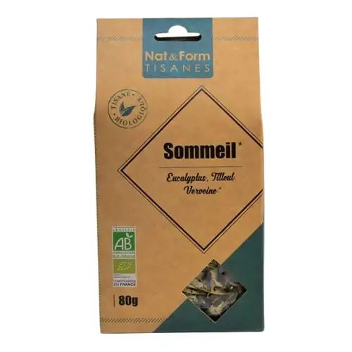 Nat & Form - Tisane Sommeil bio - Eucalyptus, Tilleul et Verveine - 80g