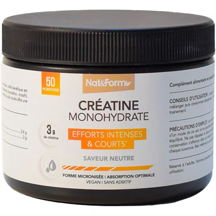 Nat & Form Créatine Monohydrate Efforts Intenses & Courts